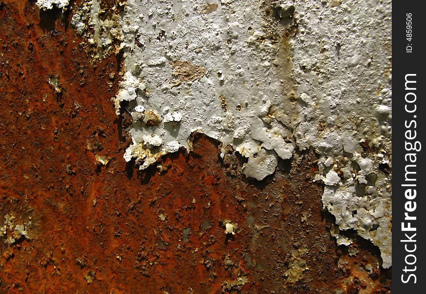 Abstract composition, rusty surface of metal sheet