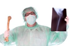 Surgeon With Xray And Bone Royalty Free Stock Images
