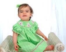 Baby In Polka Dots Royalty Free Stock Photography