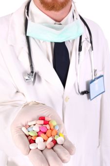 Doctor With Tablets Royalty Free Stock Photography