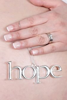 Free Hope Sign On Belly Of Pregnant Woman Royalty Free Stock Image - 4869586