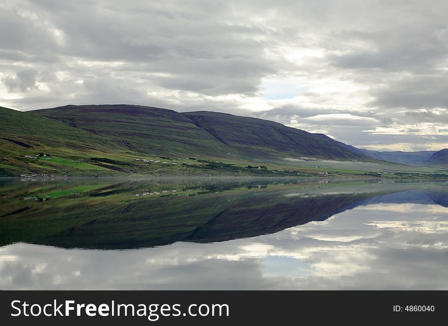 Mirror reflection in the lake Iceland