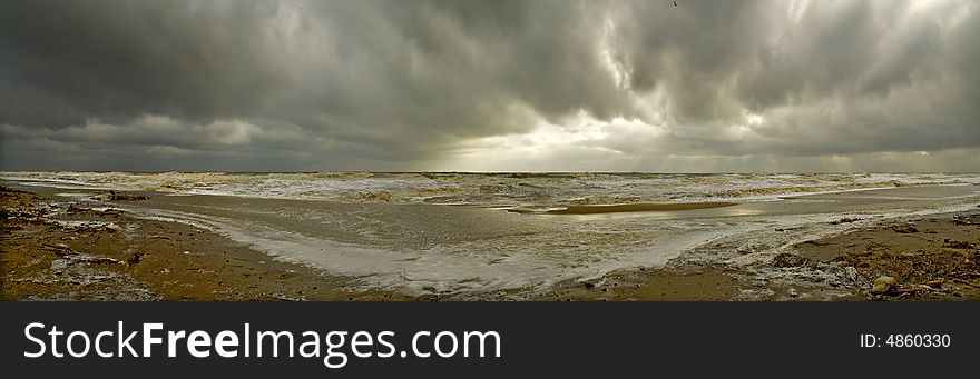 Storm scenary over the sea