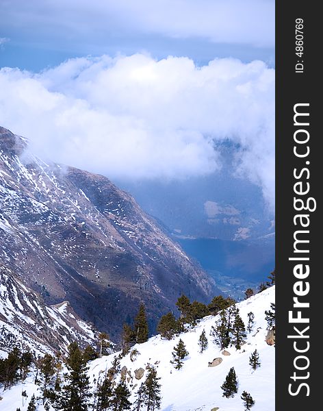 Moutain Peaks full of snowat Pyrenees. Moutain Peaks full of snowat Pyrenees