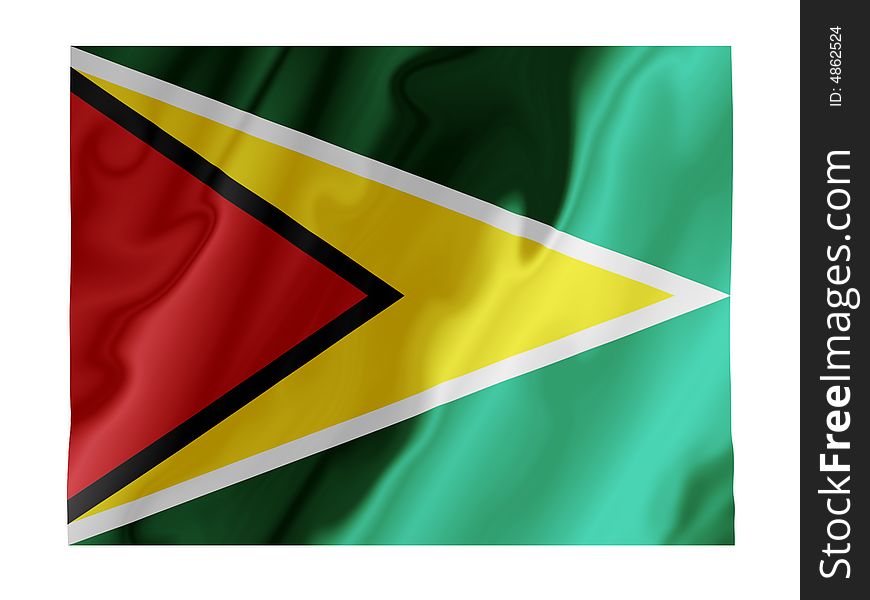 Fluttering image of the Guyana national flag. Fluttering image of the Guyana national flag