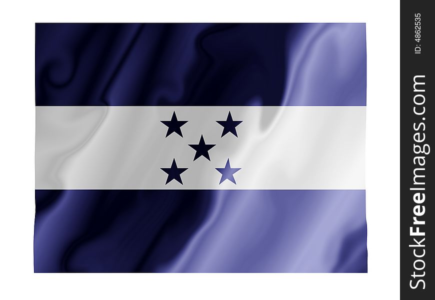 Fluttering image of the Honduras national flag. Fluttering image of the Honduras national flag