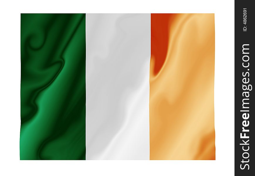 Fluttering image of the Irish national flag. Fluttering image of the Irish national flag