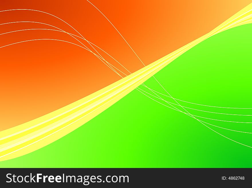 Vector illustration of orange and green