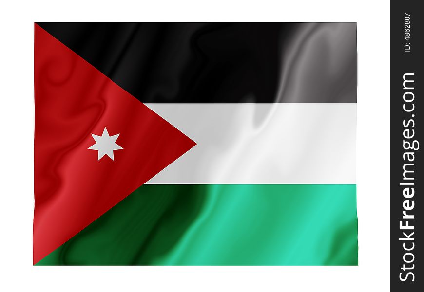 Fluttering image of the Jordanian national flag. Fluttering image of the Jordanian national flag