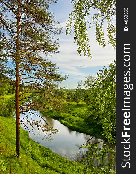 Landscape with river and trees