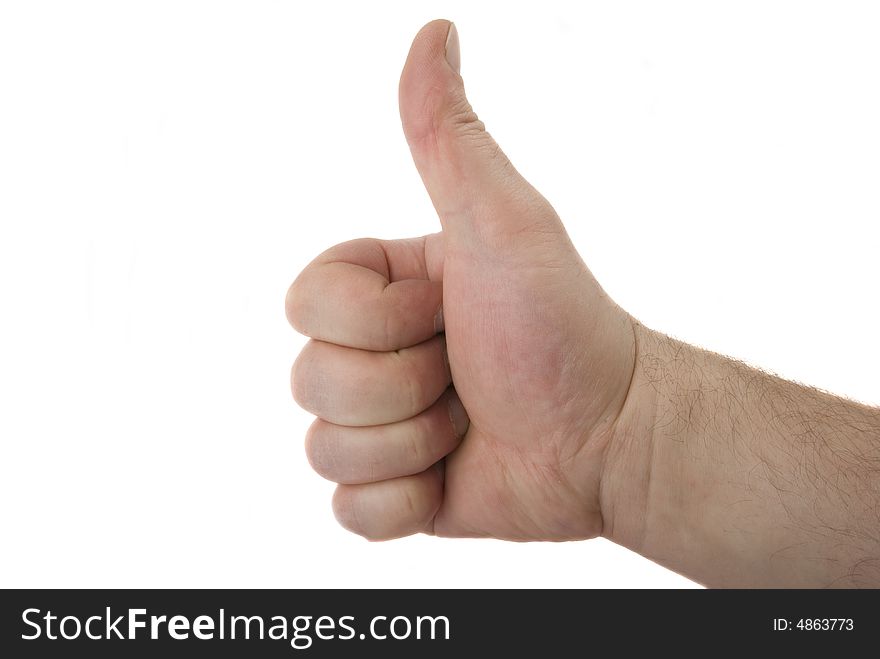 Man's palm isolated on the white background. Two light source. Man's palm isolated on the white background. Two light source.