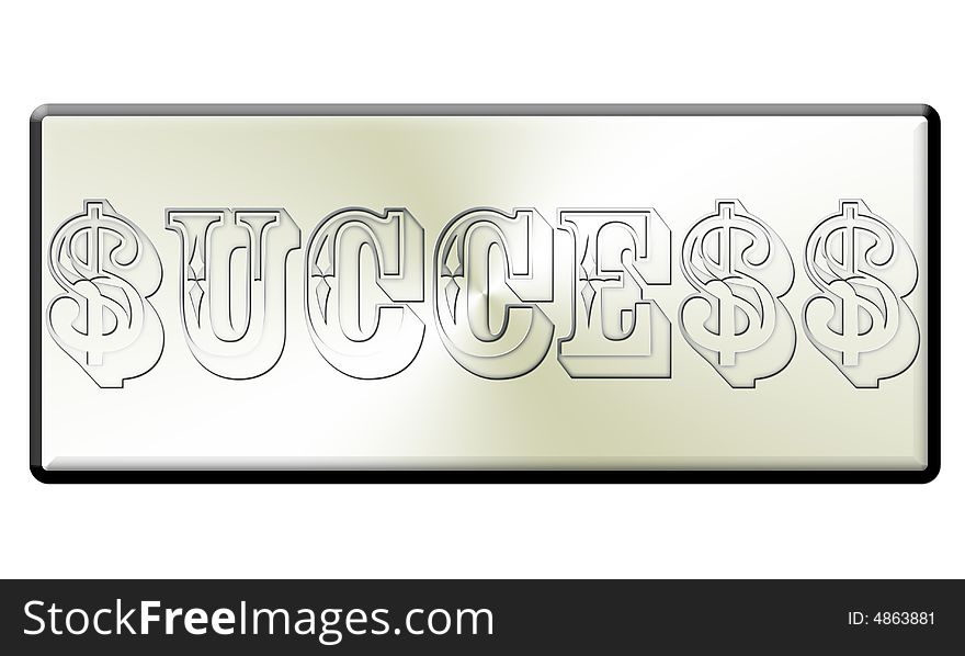 Silver success plate with dollar sign instead letter s