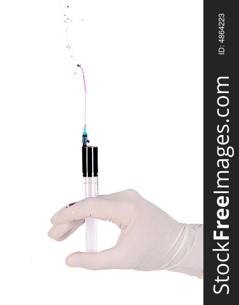 A injection on white background