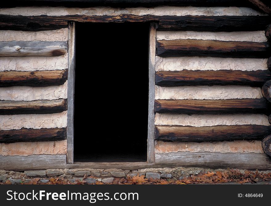 Entrance to a cabin used by soliders during their overwintering during American Revolution, Valley Forge, PA, U.S.A. Entrance to a cabin used by soliders during their overwintering during American Revolution, Valley Forge, PA, U.S.A.