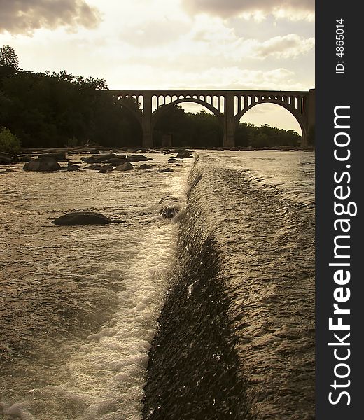 River Dam And Bridge