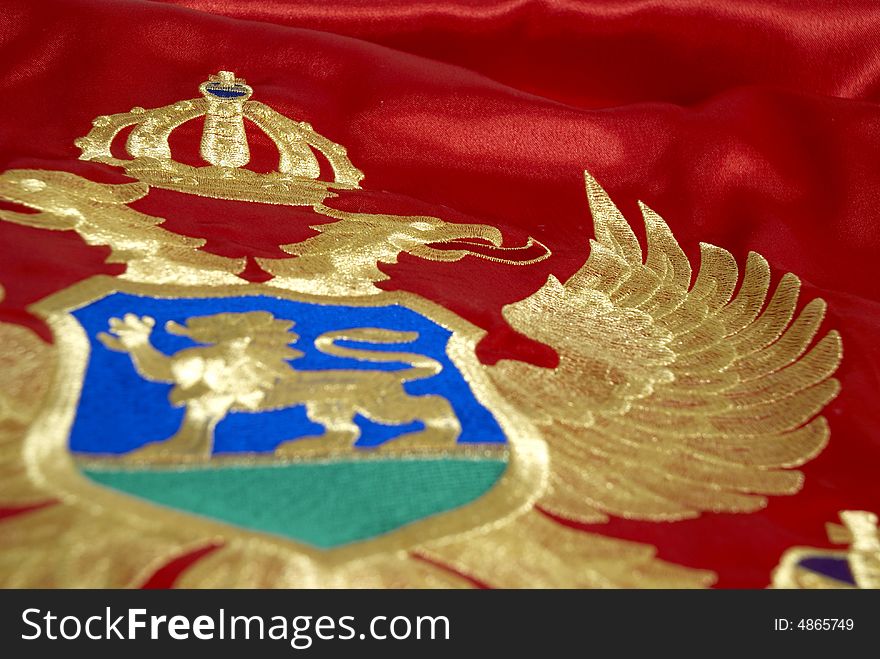 Details on red montenegrin flag