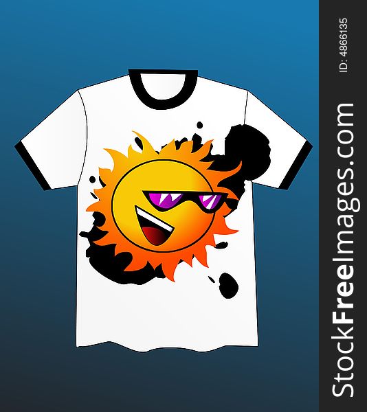 Vector t-shirt design summer sun