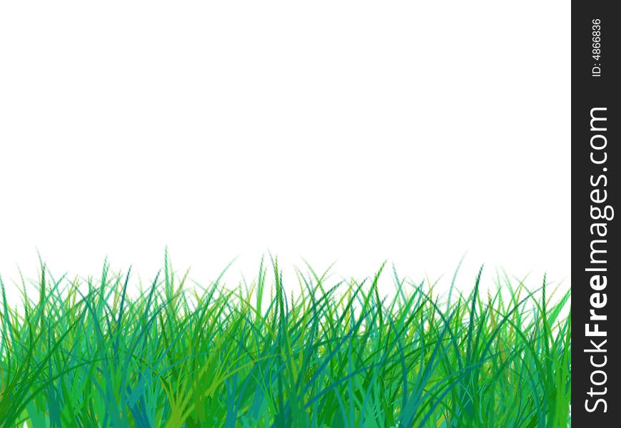 Illustration of green grass isolated with white background