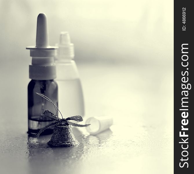 Bottle of Medicine on White Background