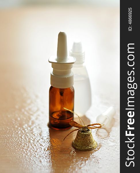 Bottle of Medicine on White Background