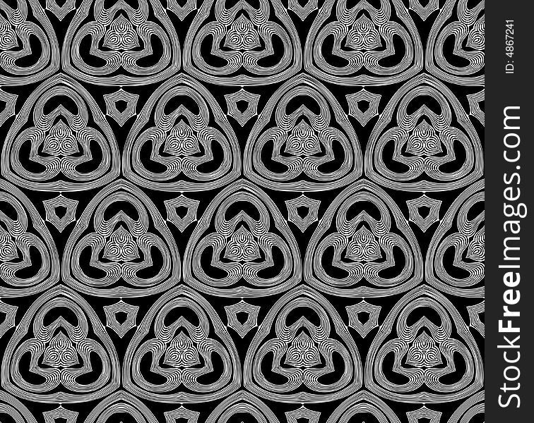 Abstract seamless black-and-white pattern - graphic illustration. Abstract seamless black-and-white pattern - graphic illustration