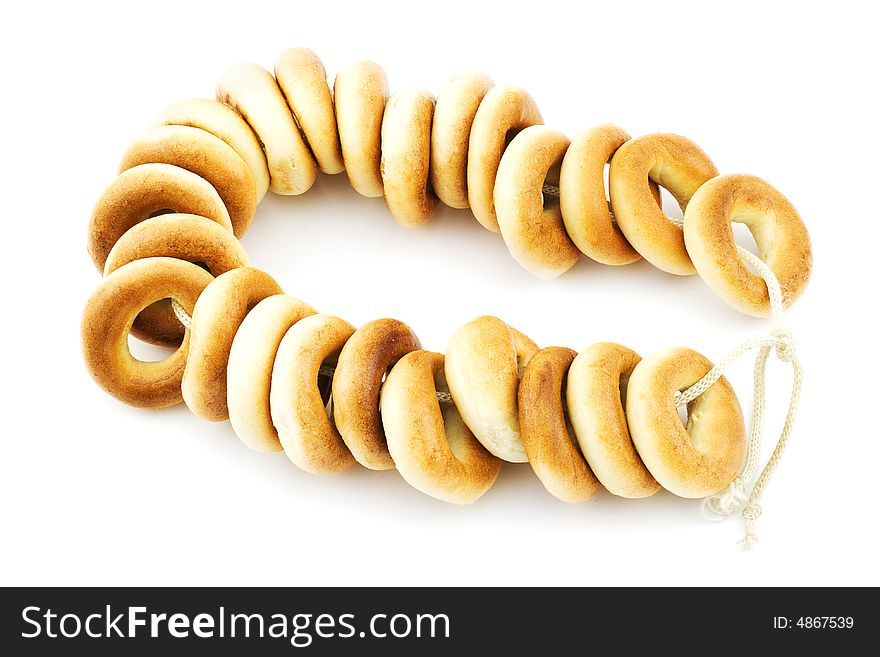 Isolated photo of some ring-shaped cracknels (sooshkas)