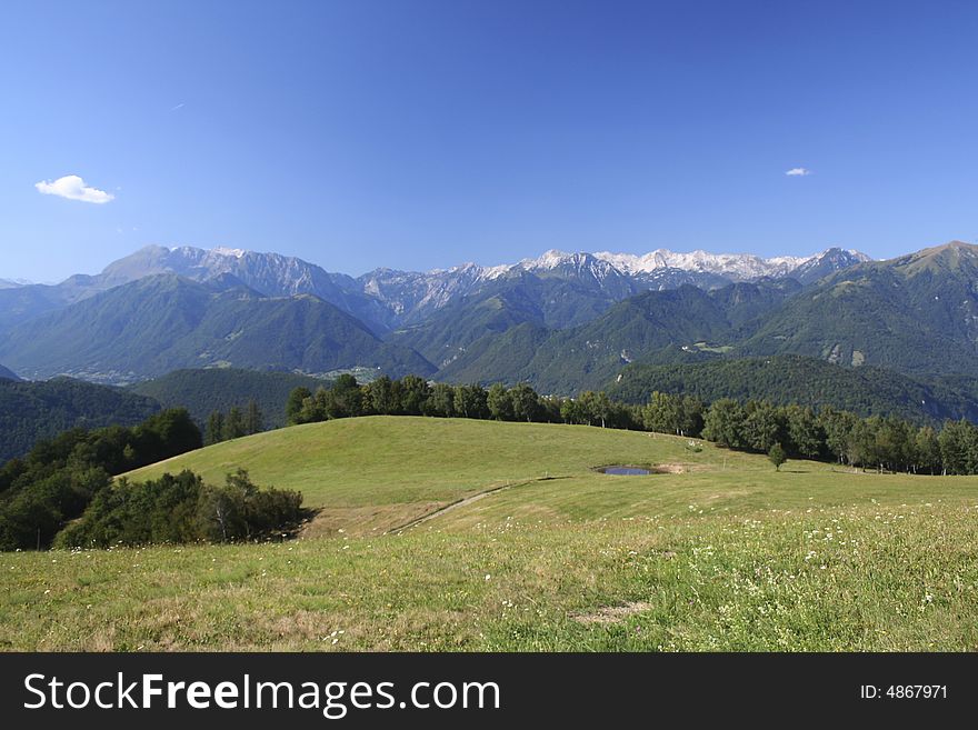 Tolmin, view to slovenian landscape. Tolmin, view to slovenian landscape