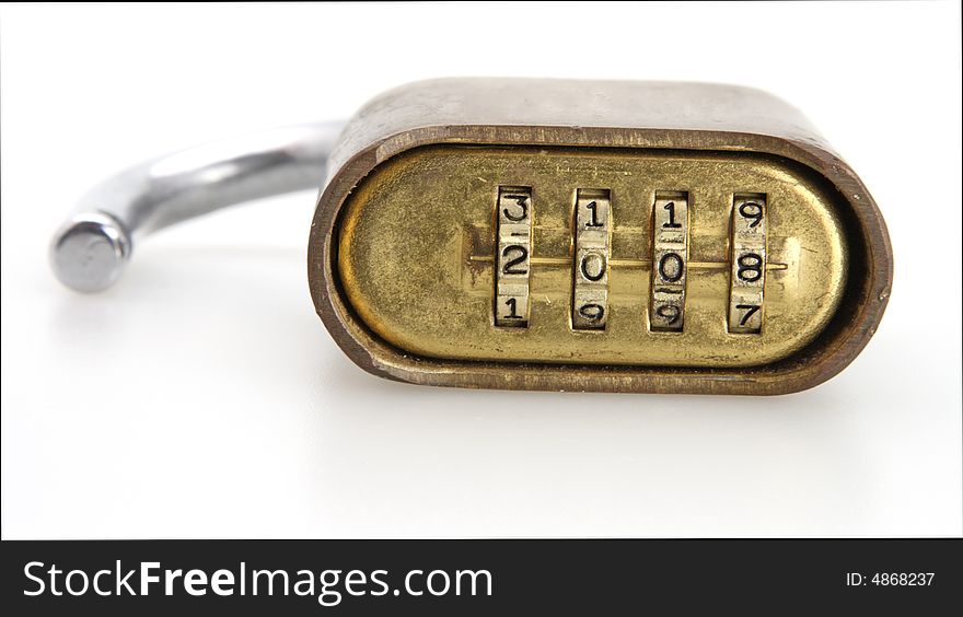 Numbers on padlock for opening secure lock. Numbers on padlock for opening secure lock