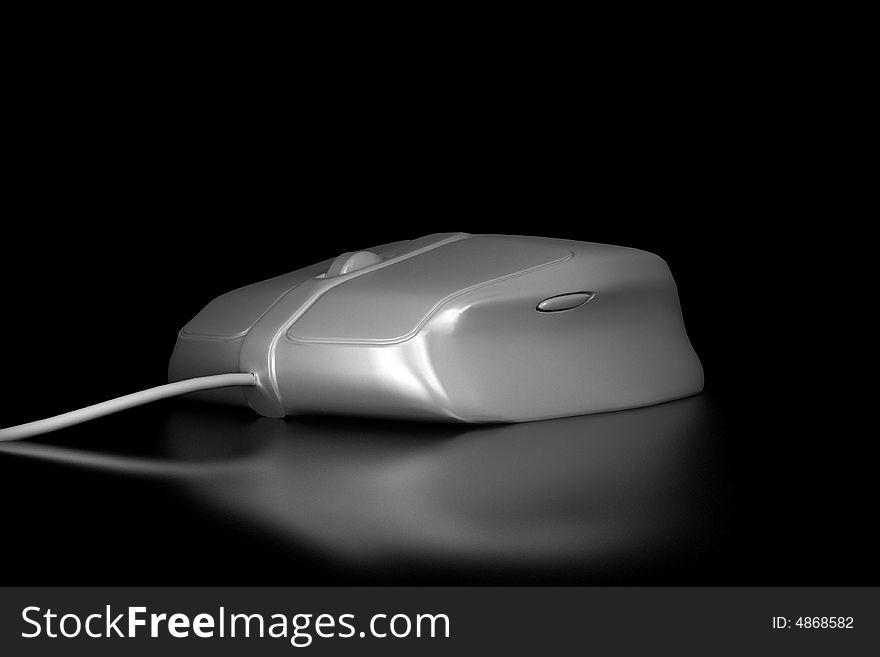 White Pc Mouse In The Dark