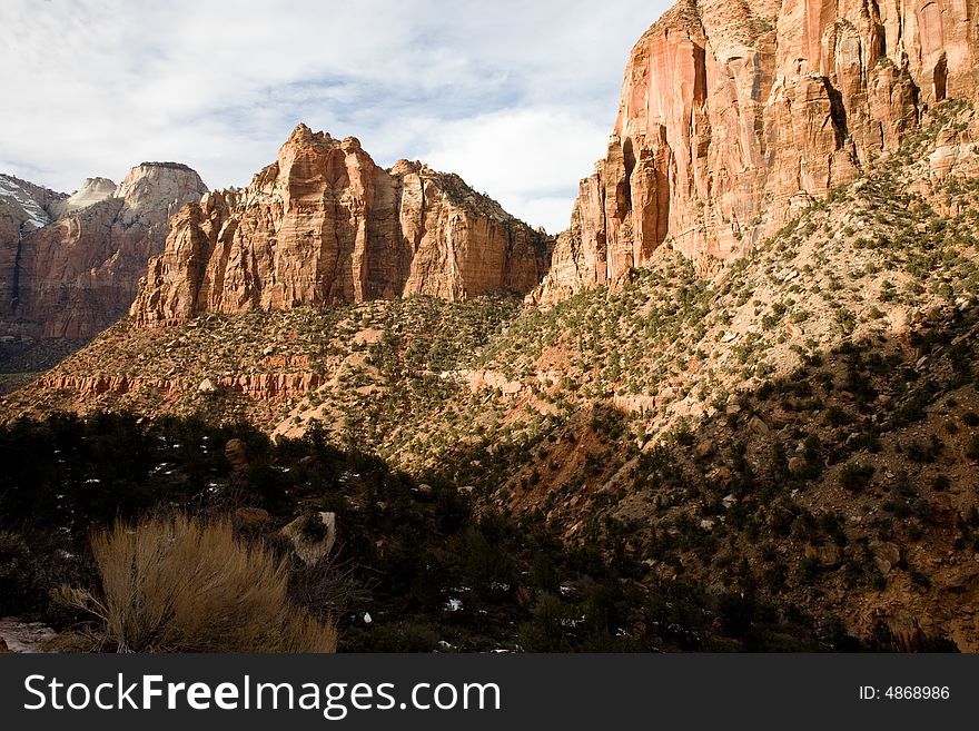 Zion National Park – Red Rock Cliffs of East Zion Canyon