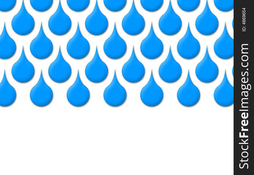 Blue drops on a white background