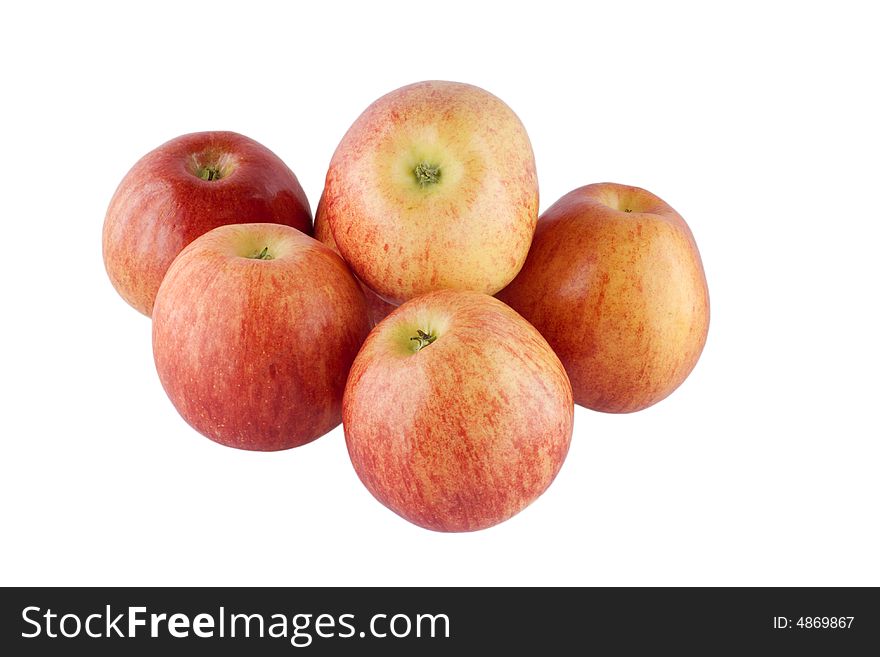 Several red apples, isolated on white