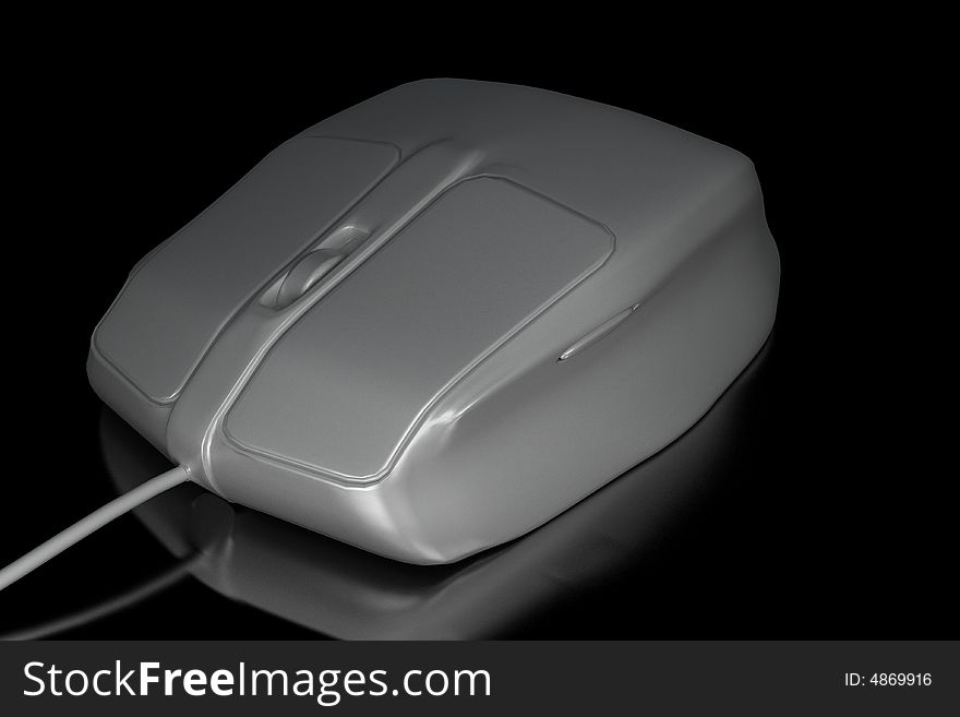 White pc mouse in the dark 2