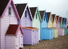 Beach Huts In A Row Royalty Free Stock Photography Beach Huts In A Row Royalty Free Stock Photography