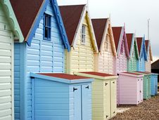 Beach Huts In A Row Stock Images Beach Huts In A Row Stock Images
