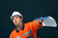 Mine Worker With File Stock Photo