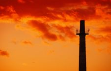 Industrial Chimney At Sunset Royalty Free Stock Images Industrial Chimney At Sunset Royalty Free Stock Images