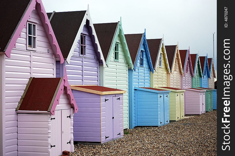 Beach Huts In A Row