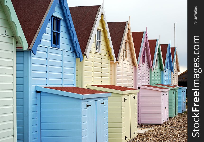 Beach Huts In A Row