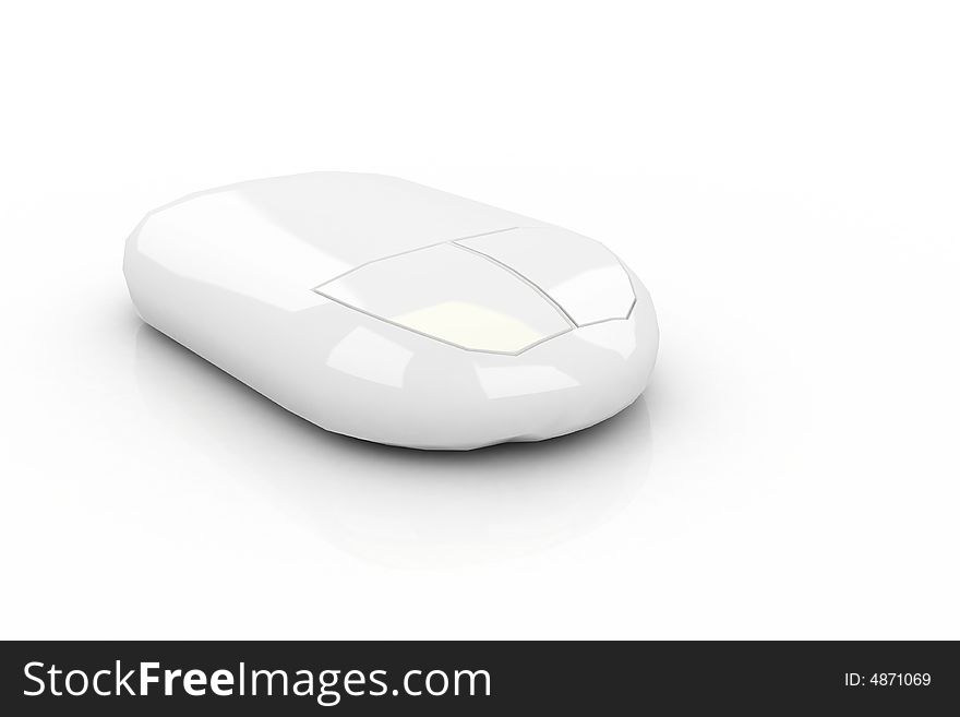 White pc mouse on white background 3