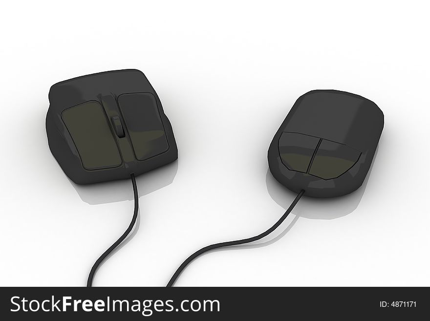 Two Black Pc Mouses