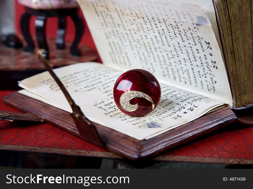 An Old Book Whith Jewellery