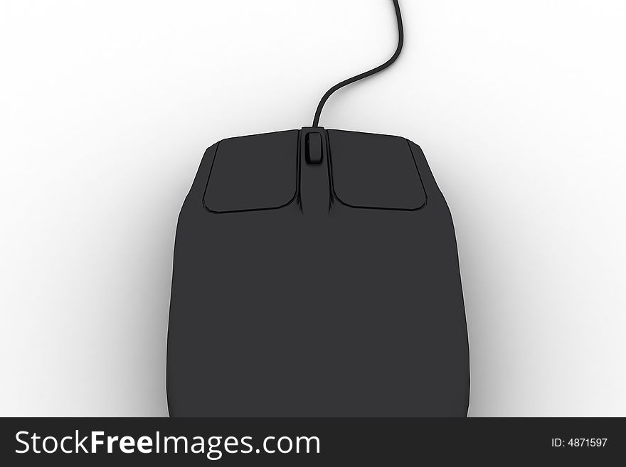 Black pc mouse on white background 2