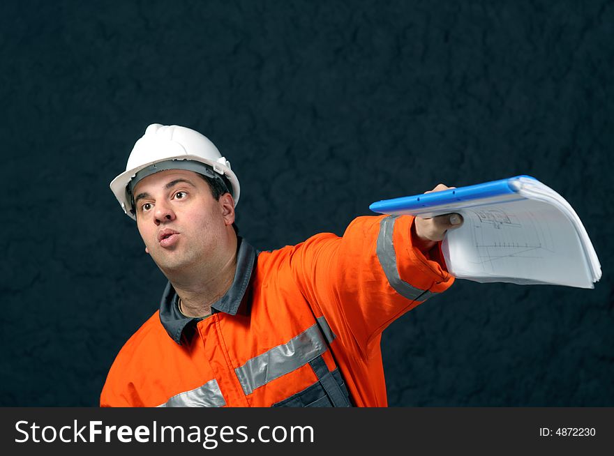 Mine worker with file