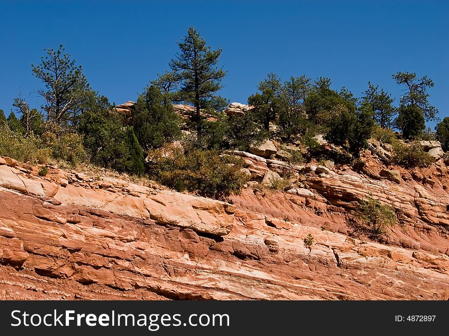 Colorful sandstone landscape near Colorado Springs, Colorado.