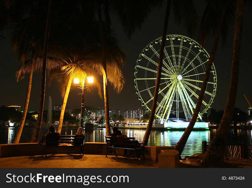 Eye of malaysia was build for the visit malaysia 2007. Its located in ampang, malaysia with beautiful scenary.