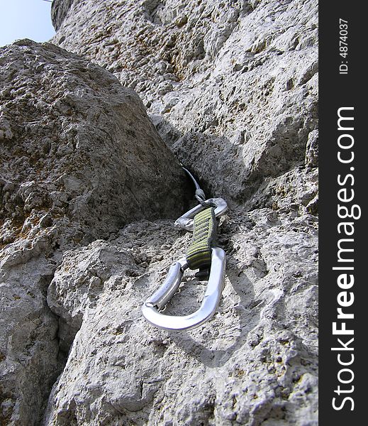 Nut for climbing protection. Climbing equipment.