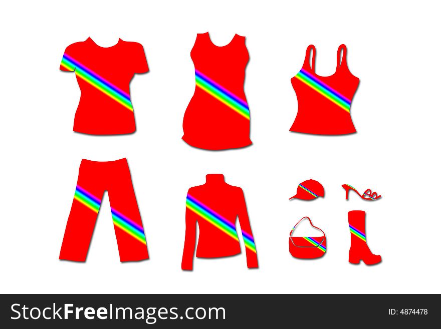 Fashion Clothing - Red Rainbow Version