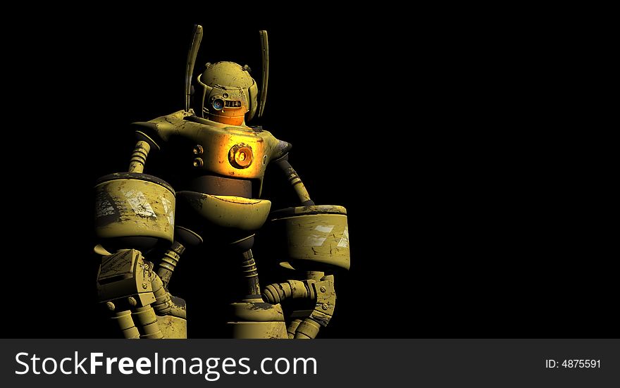 3d render of robot worker. 3d render of robot worker