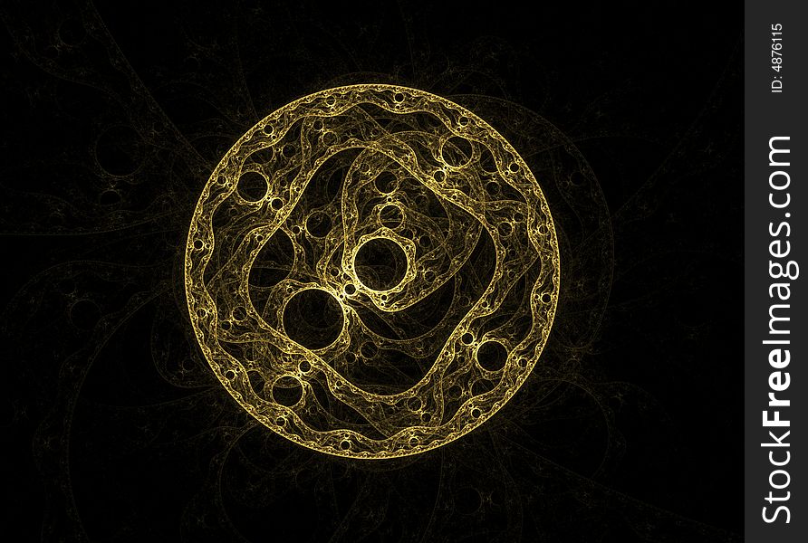 Abstract yellow fractal gears